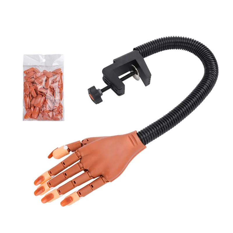 Hand with box Профессиональный 1 практичный ручной+ 100 шт. Маникюрный Инструмент для нейл-арта ручной инструмент Регулируемый дизайн ногтей модель Руки DIY Маникюрный Инструмент для обучения - Цвет: Hand with box