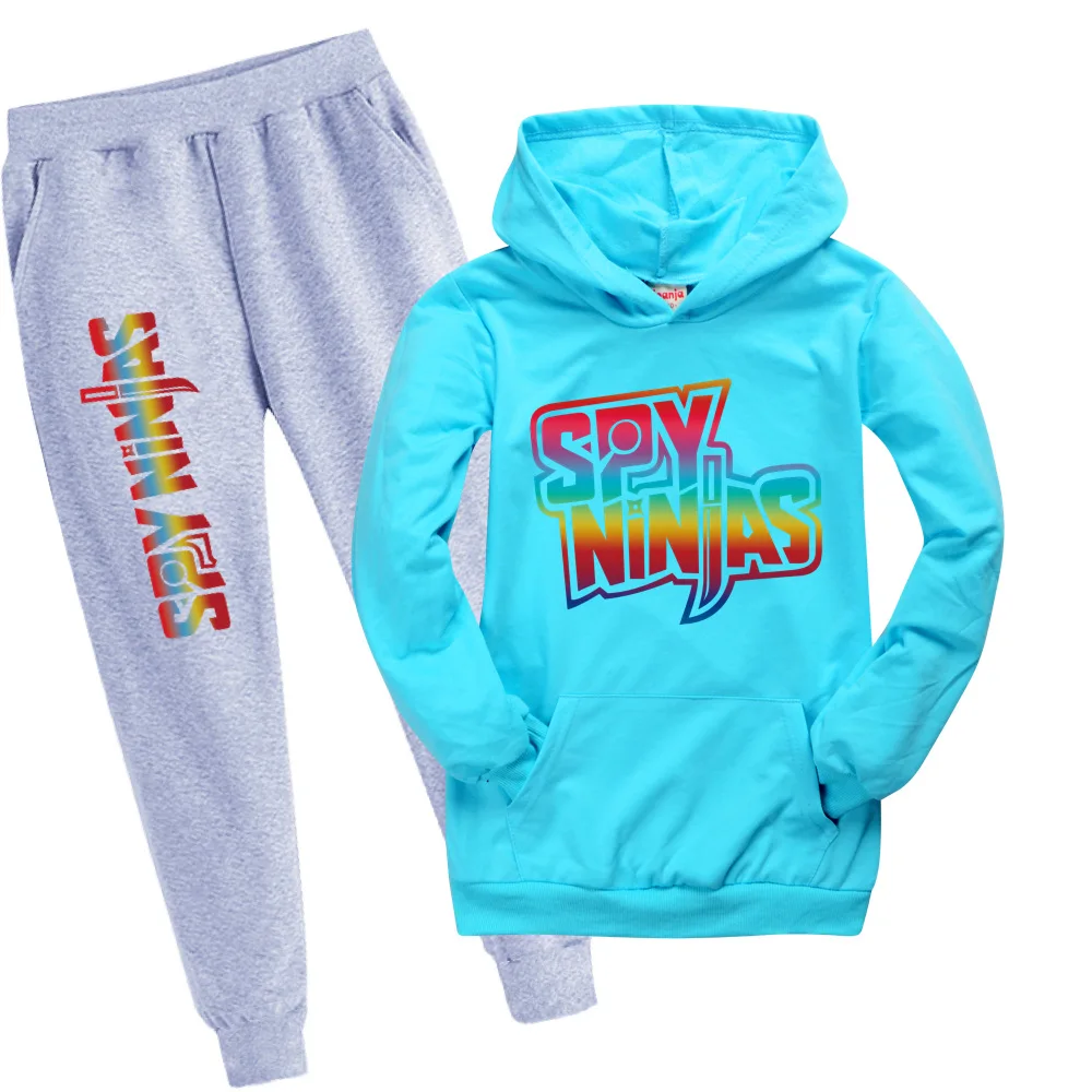 SPY NINJA Big Kids Shirt Casual Trousers Set Fashion Teenage Girls Clothing Cotton Boys Hoodie Tshirt Girls Cute Cosplay Clothes