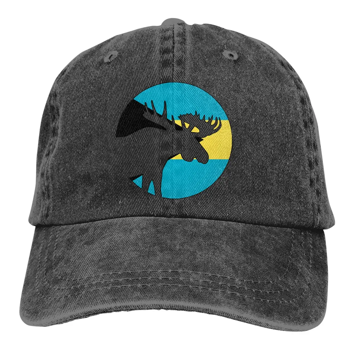 TSDFCBahamas флаг Moose Moon Мужская Женская регулируемая бейсболка s джинсовая ткань Кепка