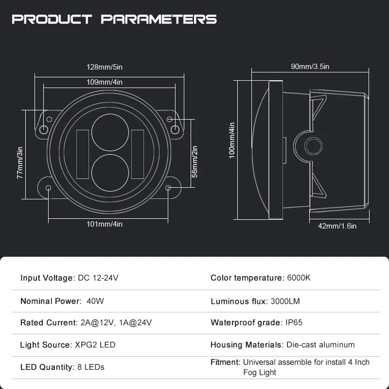 2 шт. 4 дюйма круглые светодиодные противотуманные фары светильник Bi LED Высокий