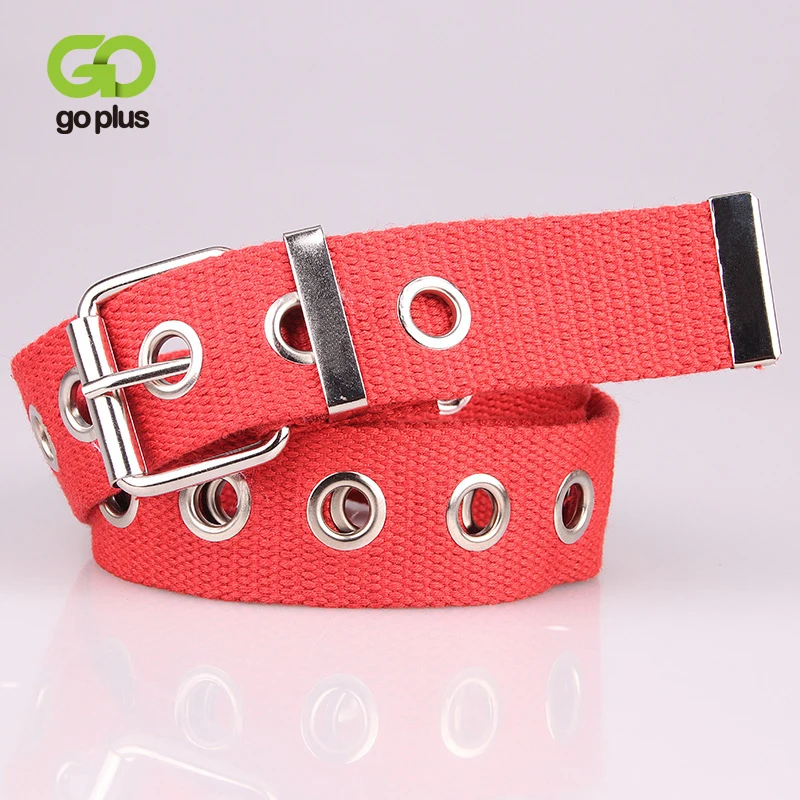 GOPLUS брендовый роскошный тканевый женский ремень с полой пряжкой из сплава