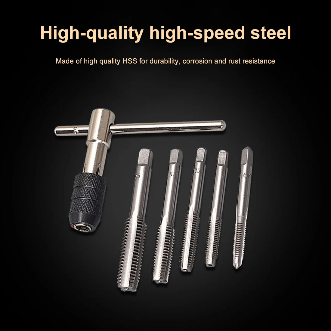 

6Pcs Screw Tap Wrench Set T-Shaped M3 M4 M5 M6 M8 Wrench Threading Tapping Hand Tool Kit Reversible Screwdriver Tap Holder Cheap