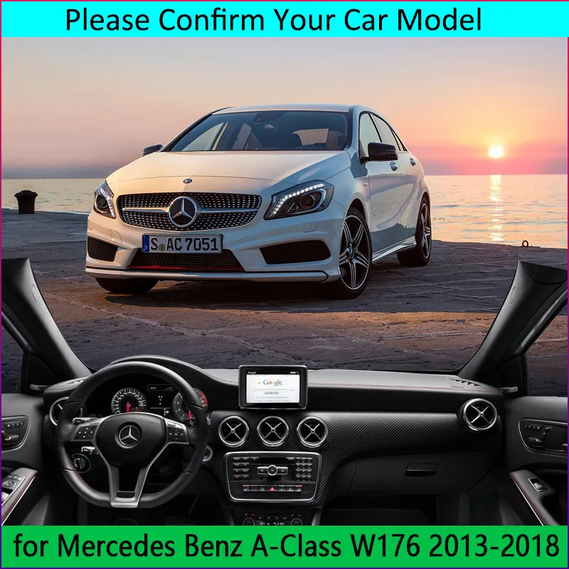 For Mercedes Benz A-Class W176 A-Klasse A160 A180 A200 A450 Anti-UV Dashboard Mat Cover Sunshade Dashmat Carpet Car Accessories |
