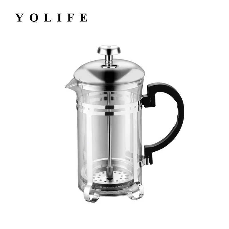 Ручная кофеварка эспрессо горшок из нержавеющей стали стеклянный кофейник