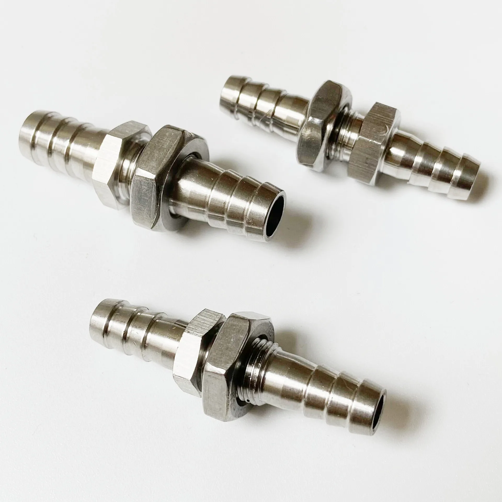 3/4/6/8/10/12/14/16/20mm Hose Barb OD 304 Stainless Steel Bulkhead Equal Pipe Fitting Connector