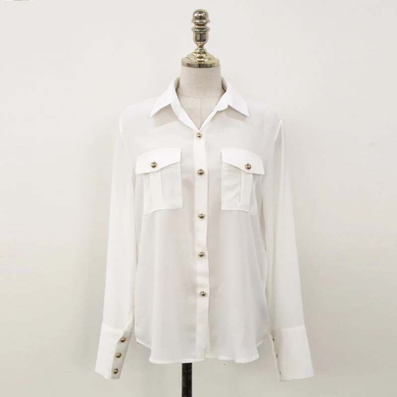 

RUGOD 2021 spring simple solid basic minimalist shirt elegant fashion casual all-match shirt lazy style termperament women's top