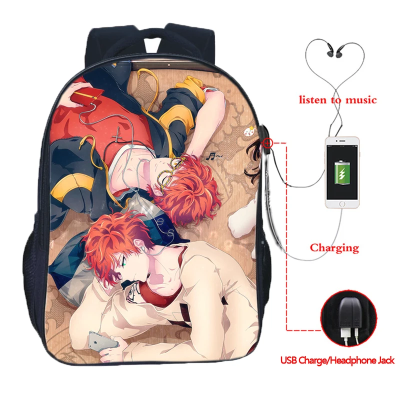 Мистик мессенджер USB зарядка рюкзаки Мальчики Девочки Подростки школьные сумки