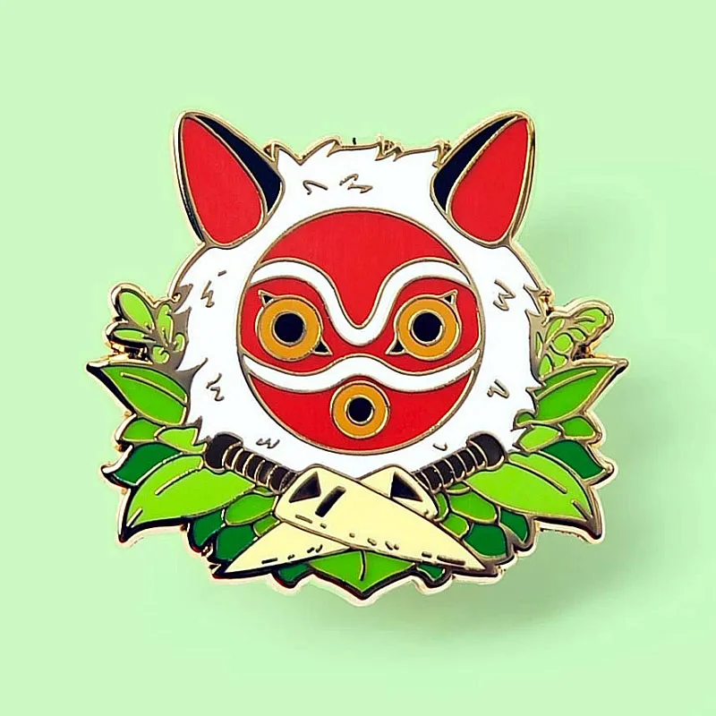 

Cartoon Anime Princess Mononoke Enamel Brooch Pin Backpack Hat Bag Lapel Pins Badges Women Men's Fashion Jewelry Accessories