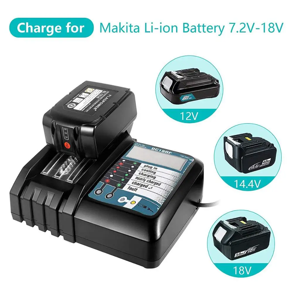 14.4V 18V Li-Ion Smart Battery Charger Lcd Digital Display For Makita BL1830 BL1815 DC18RC BL1430 DC14SA | Электроника