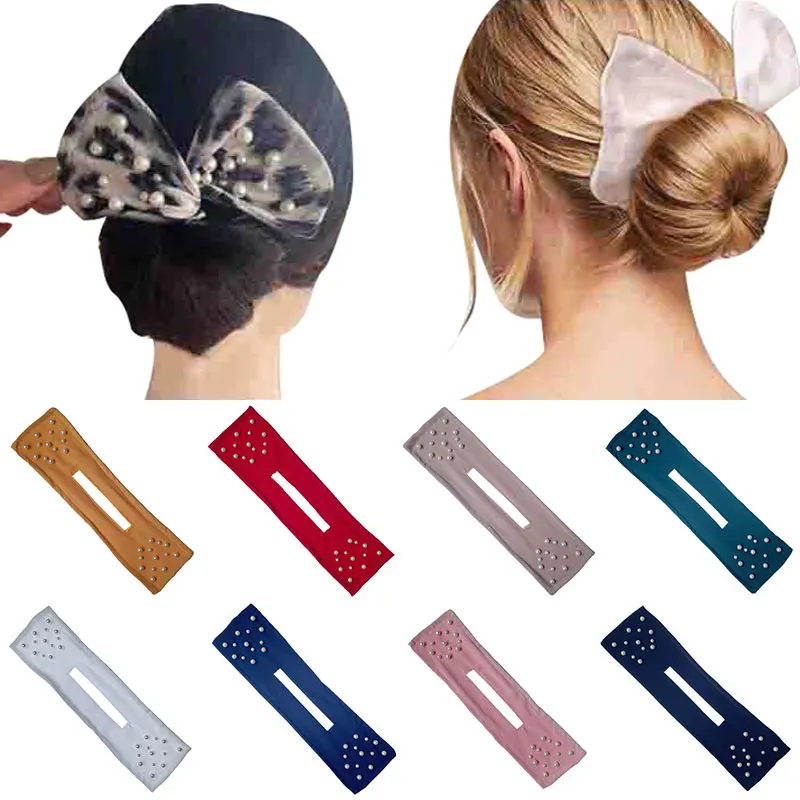 

Maruko Head Lazy Magic Plate Hair Device Band Hair Ring Twist Clip Bow Women Printed Fabric Cute Headband Fashion Accessories