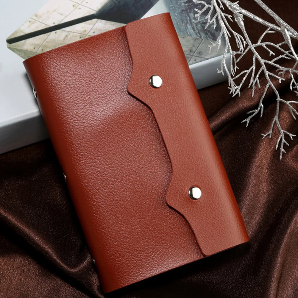 

108 Slots Solid Color Business Gifts Storage Travel Mini Portable PU Leather Fashion With Hasp Card Bag