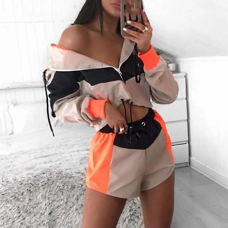 Контрастный цвет шнурок 2 шт. пляжный костюм прямые женские комбинезоны Осенняя