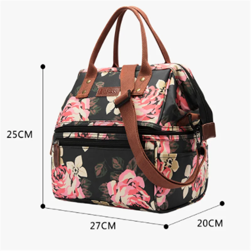 

Waterproof Picnic Lunch Bag Portable Oxford Canvas Tote Bags Food Storage Bags For Women Lunch Box Printing