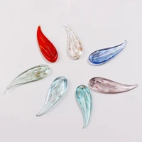 45x15mm leaf handmade foil lampwork glass pendant beads for jewelry making