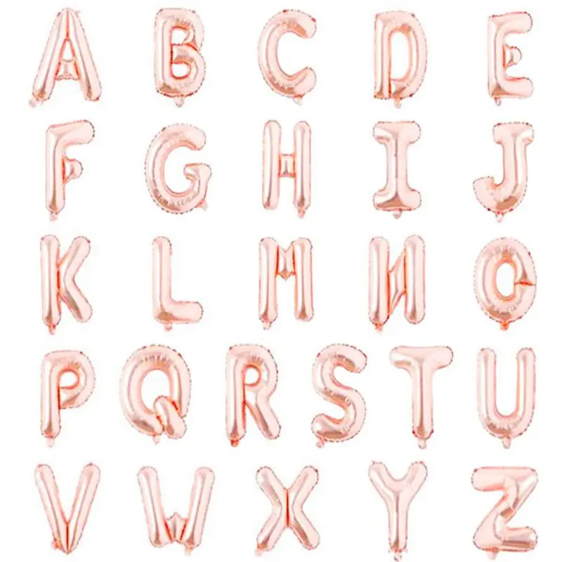 Розовое золото буквы воздушный шар День Рождения украшения дети золотые