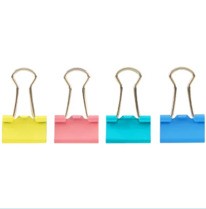 

40pcs / Set BAOKE BC1365 19mm Colorful Long Tail Binder Clips Ticket Folder Holder Business Office Student Stationery Supplies