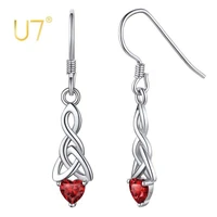 u7 12 month celtic birthstone women drop earrings 925 sterling plain silver jewelry for irish mother birthday gifts
