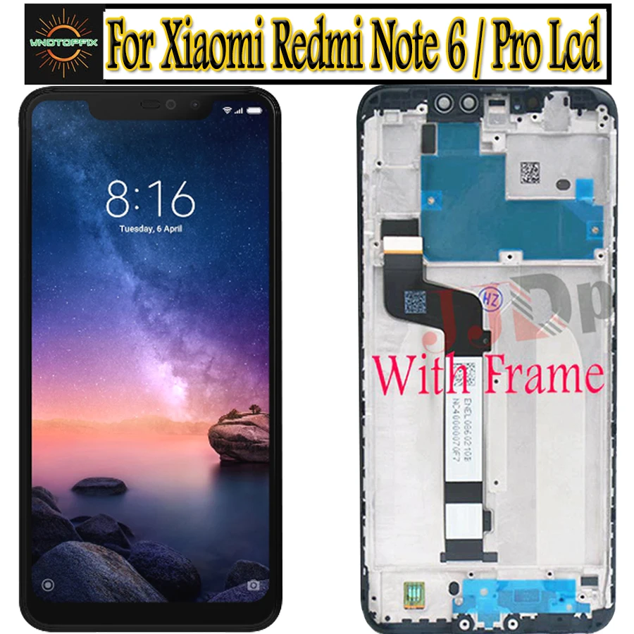 ЖК-дисплей для Xiaomi Redmi Note 6 Pro с рамкой сенсорный экран дигитайзер в сборе Note6 |