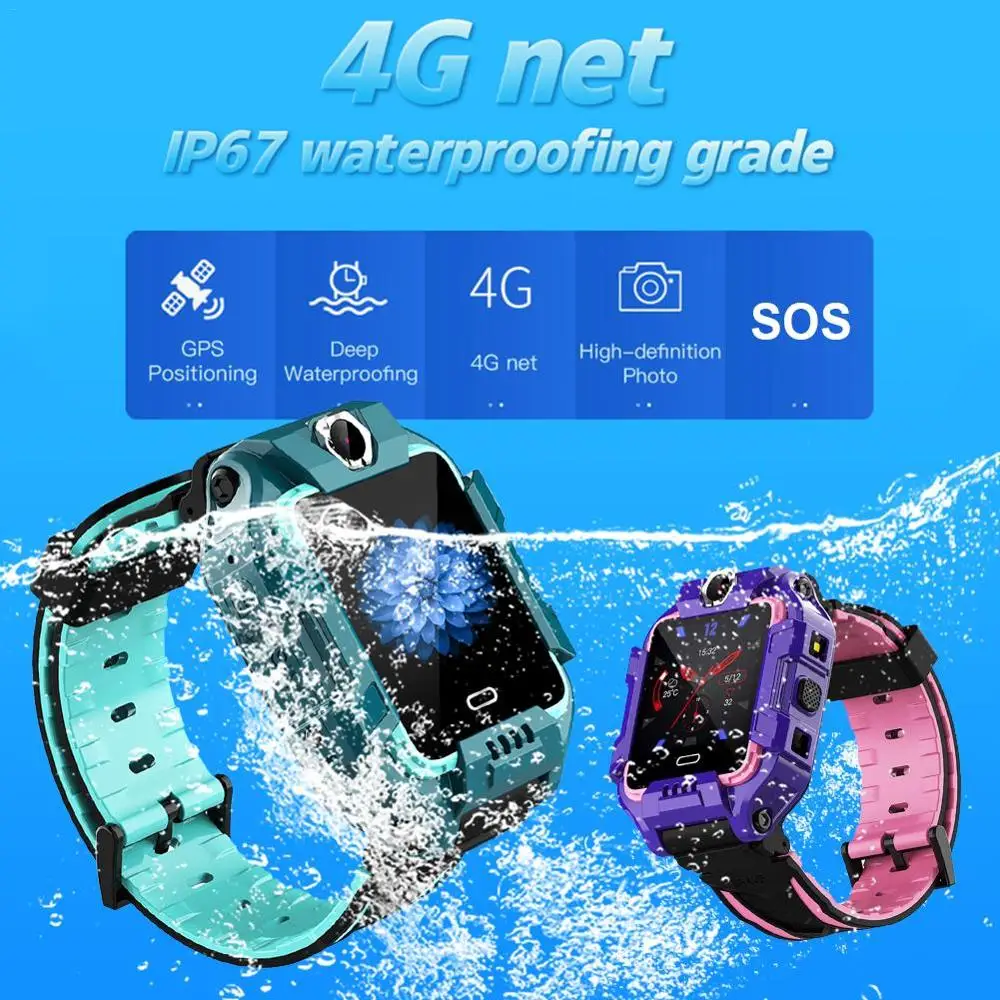 696 Y99 Children Smart Watch 4G Kids GPS Position Safety Wristband Dual cameras Video Call Bracelet Sports Waterproof | Электроника