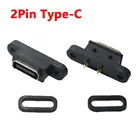 5-50 шт. USB 3.1 разъем тип C 2-контактный сварочный провод женский водонепроницаемый гнездовой разъем с отверстием для винта порт быстрой зарядки 2P