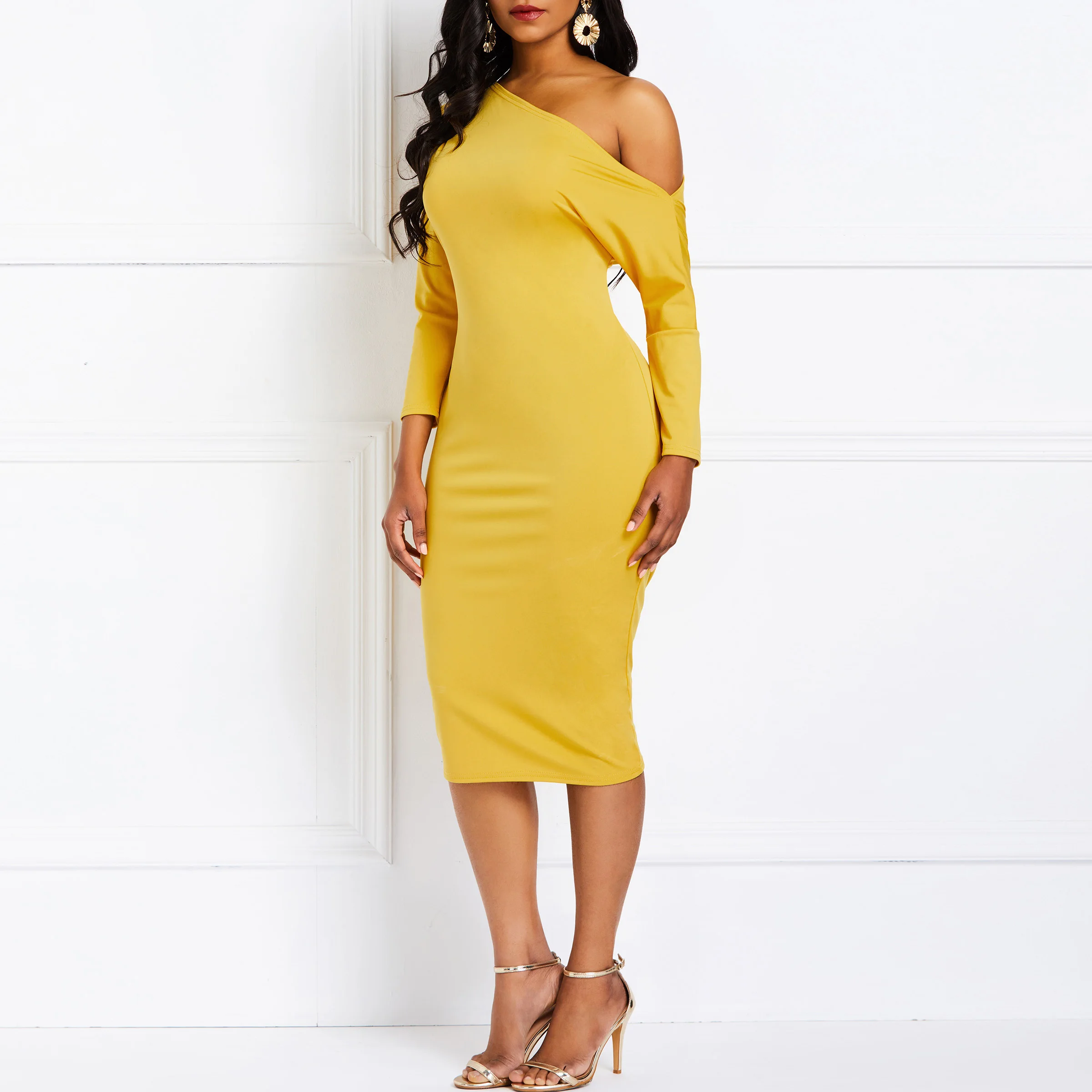 Женское облегающее коктейльное платье на одно плечо вечерние винтажные платья