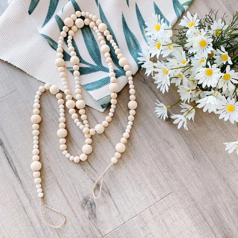 

Wood Bead Garland Farmhouse Rustic Country Decoration