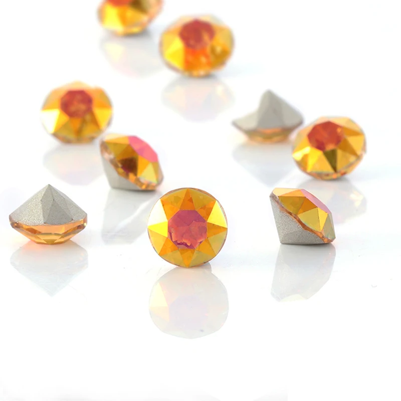 Цветные блестящие стразы XIAOPU Crystal AB круглые наклейки Rivoli на заднюю панель