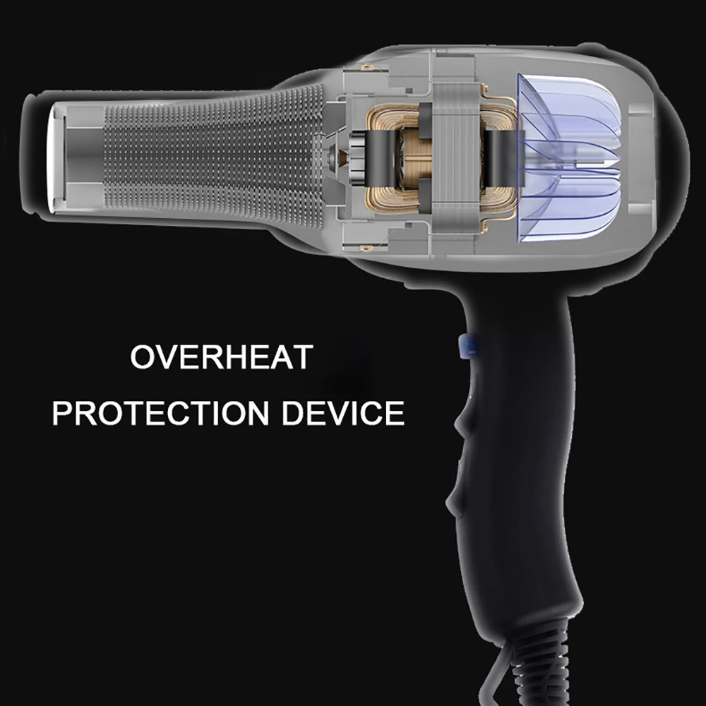 Фен с ионным рассеивателем для волос повышенный срок службы AC-мотор 2 скорости 3