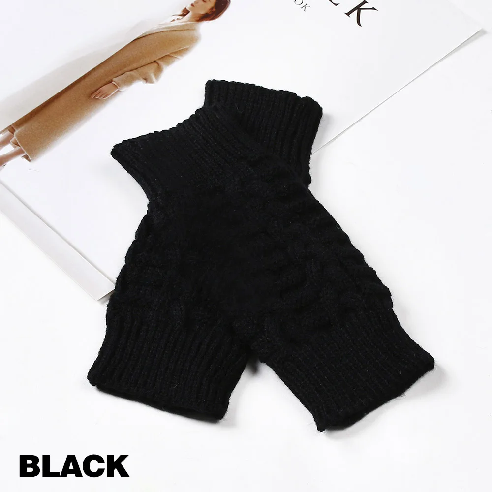 style 2 1 пара, модные женские вязаные перчатки с искусственным кроличьим мехом, вязаные перчатки без пальцев, вязаные варежки, теплые зимние осенние перчатки - Цвет: style 2