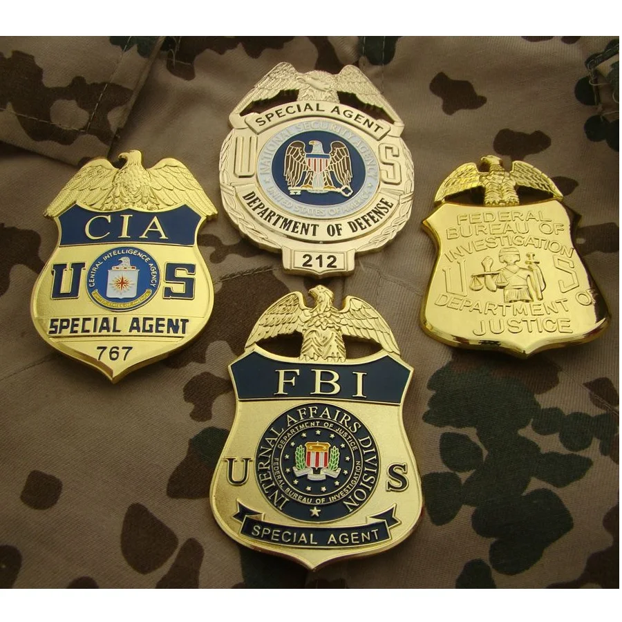 

United States FBI CIA Metal Badge US Speical Agent 767 45 Department of Defense 212 Department of Justice Badges for Collection
