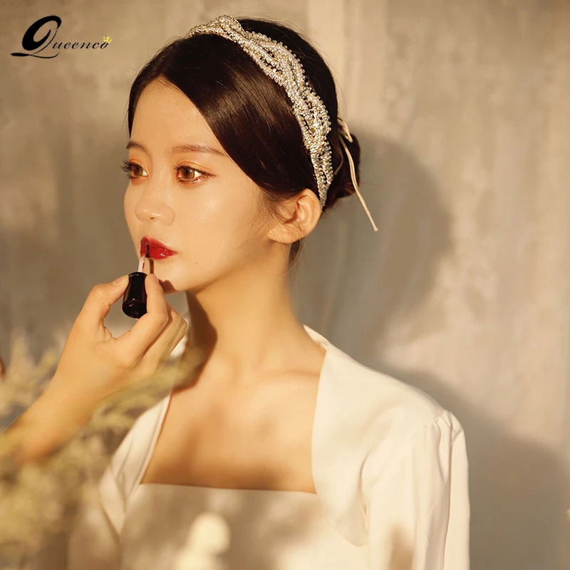 

Повязка на голову женская, с жемчугом и кристаллами, 2020