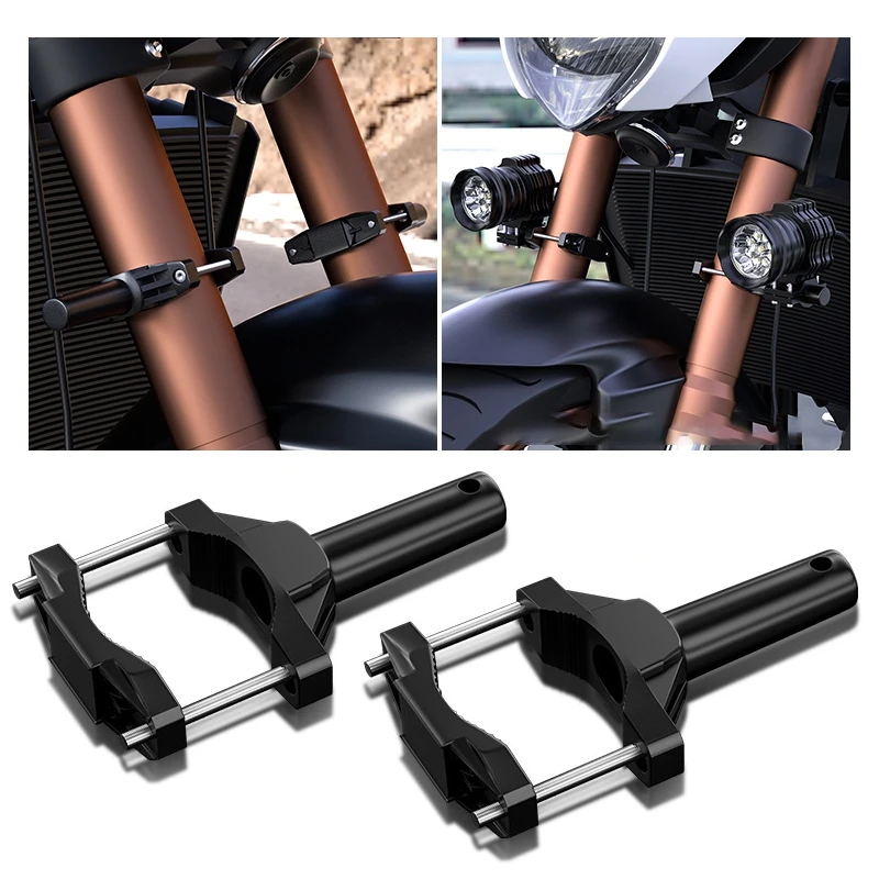 

DHBH-2Pcs Universal Mount Bracket for Motorcycle Bumper Headlight Stand Spotlight Extension Pole Frame Support Bracket