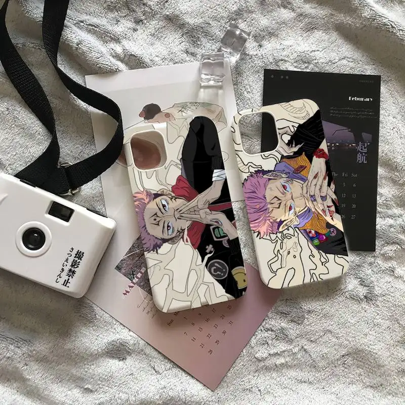 

Anime jujutsu kaisen Phone Case Candy Color for iPhone 6 7 8 11 12 s mini pro X XS XR MAX Plus