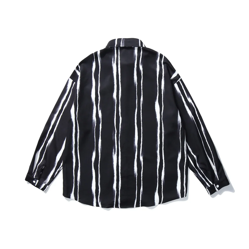 Рубашка мужская в полоску винтажная Классическая уличная одежда модная