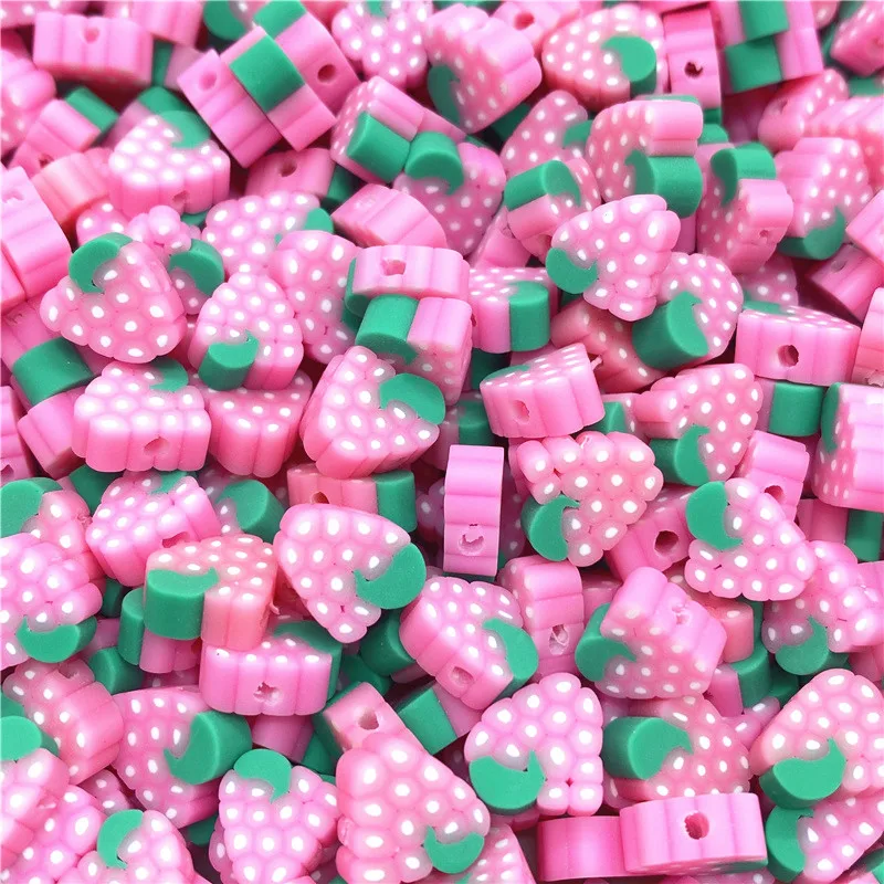 

30pcs/lot 10mm Strawberry Beads Polymer Clay Beads Polymer Clay Spacer Beads For Jewelry Making DIY Bracelet necklace #12