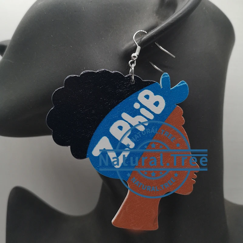 Новинка деревянные серьги zeta phi Beta|Серьги-подвески| |