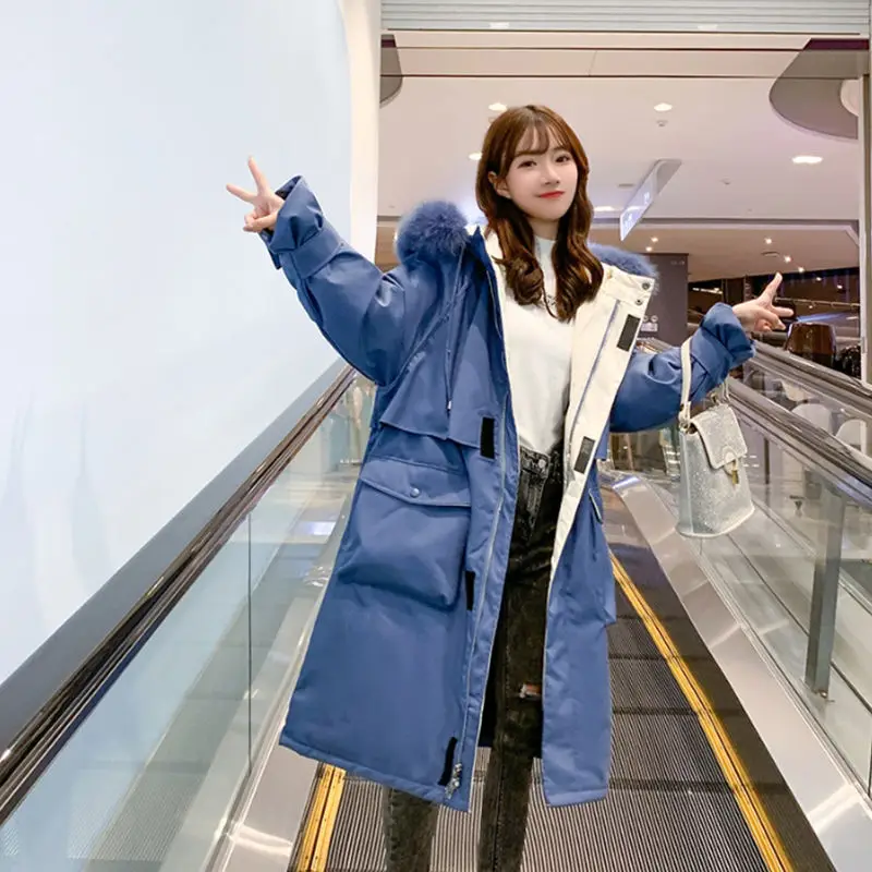

Oversize Wadded Parkas 2020 Winter New Long Thicken Women Jacket Korean Loose Large Size Cotton Padded Park Coat Overcoat Y617