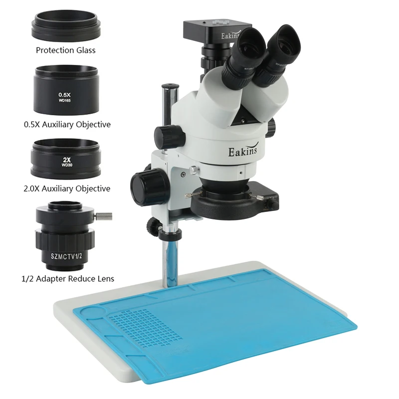 3 5x-90X Тринокулярный стереомикроскоп с мультифокальным увеличением 34MP 2K HDMI USB