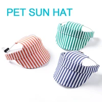 summer dog sun hat three color striped fashion windproof travel sports pet baseball cap for pets accessories outdoor dogs hats