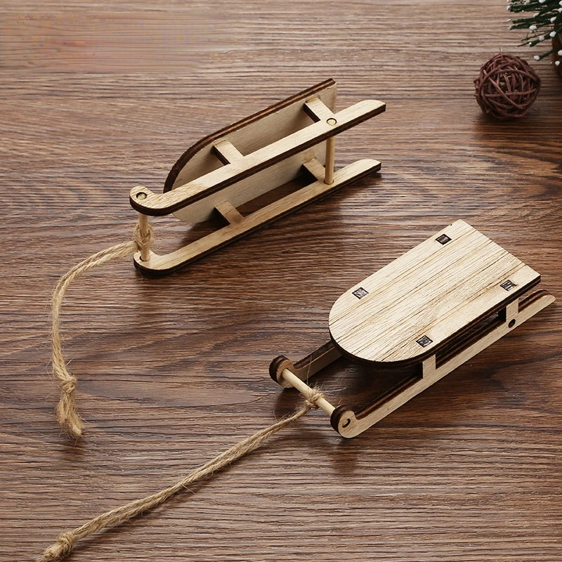 

Creative Delicate Duurzaam Praktische Draagbare Xmas Slee Mini Sleighs Sleighs Voor Decoratie Kerst Ornament