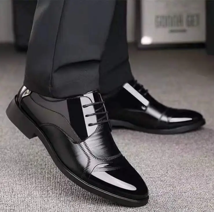 

Business Luxury OXford Shoes Men Breathable PU Leather Shoes Rubber Formal Dress Shoes Male Office Party Wedding Shoes Mocassins