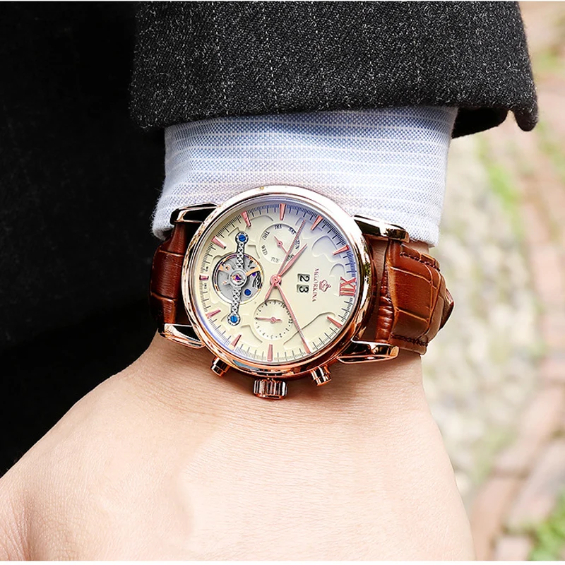 

Big Flywheel Mechanical Watch Luxury Men's Watch Top Quality Fashion Men's Clock Orologio meccanico