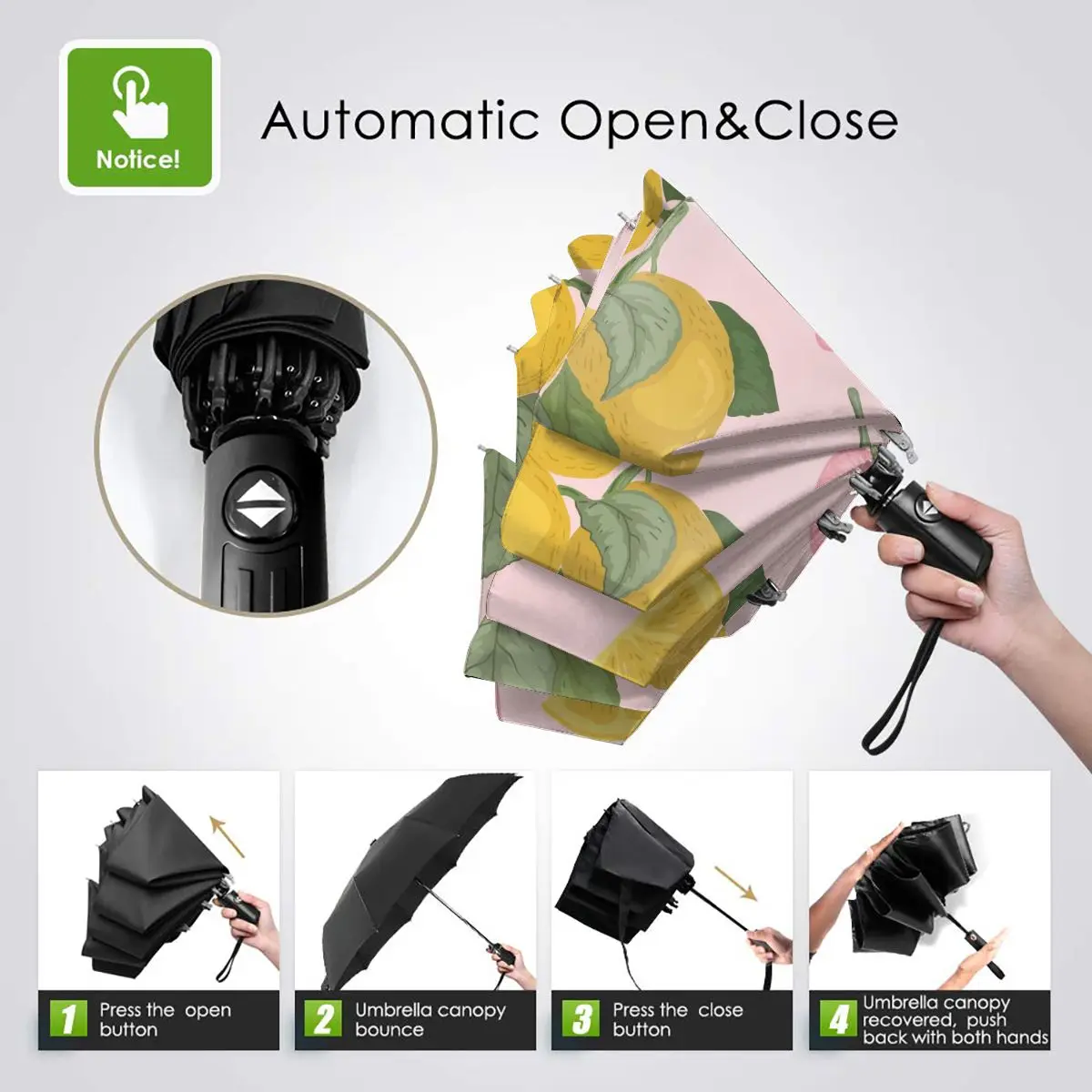 Miglior Ombrello Soleggiato Frutta Di Limoni Banane Pieghevole Automatico Portatile Uomo Donna Ombrello Protezione Solare Pioggia Antivento Ombrellone Da Spiaggia