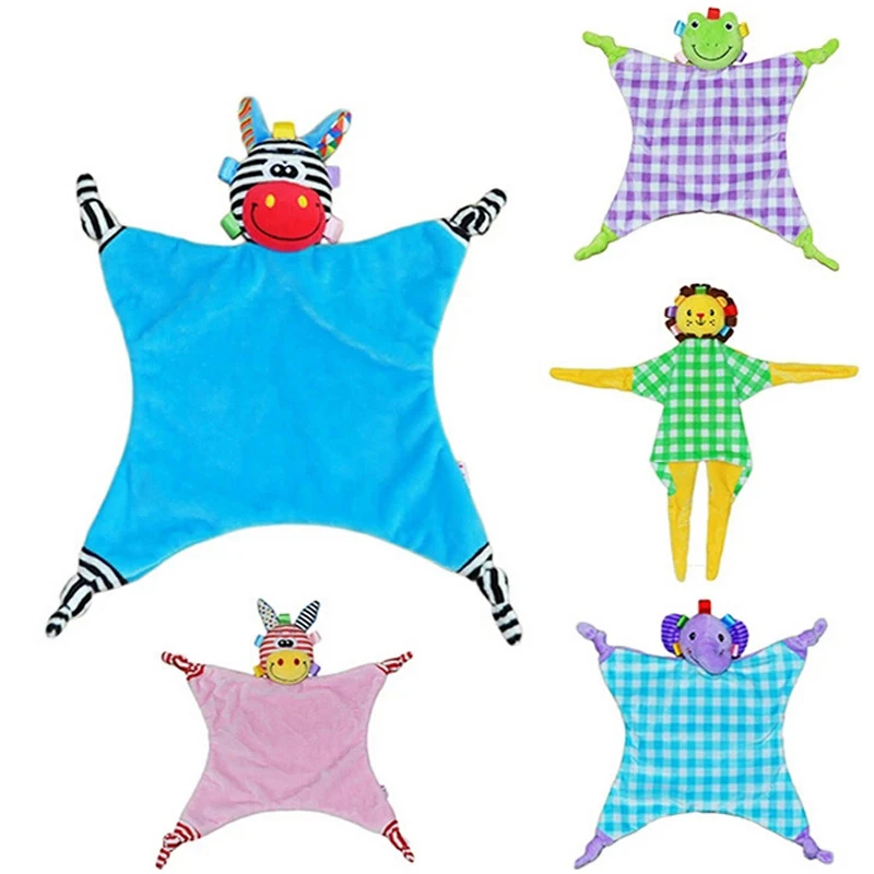 

5 Style Newborn Baby Appease Towel Grasping Soft Comforting Doll Infant Toys Baby Hand Towel Rattle Toys