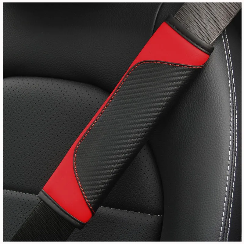 

Car Seat Belt Cover Carbon Fiber Leather Crown Universal Auto Seat Belt Covers Shoulder Protection