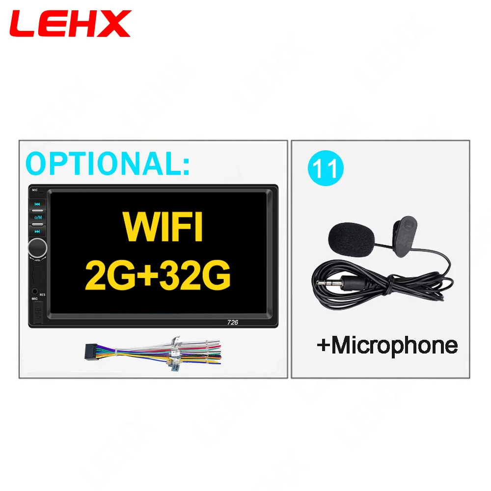 LE-726-32G-MIC Android8.1 автомобильный Радио Мультимедиа Видео плеер 2 Din универсальный авто радио gps навигация для Volkswagen Nissan hyundai Kia toyota - Цвет: LE-726-32G-MIC
