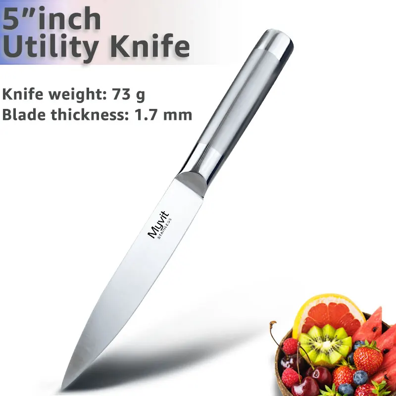 5 inch Utility Knife Набор ножей из нержавеющей стали, японский 7CR17 440C, высокоуглеродистая Нержавеющая сталь, нож для нарезки хлеба, нож для шеф-повара - Цвет: 5 inch Utility Knife