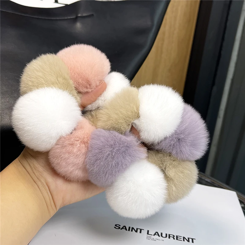 Женская эластичная резинка для волос милая плюшевая повязка на голову из