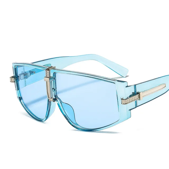 Vintage Punk Sunglasses Women Luxury Fashion Goggle Sun Glasses Men Personality One Piece Black Blue Glasses Oculos Feminino 5