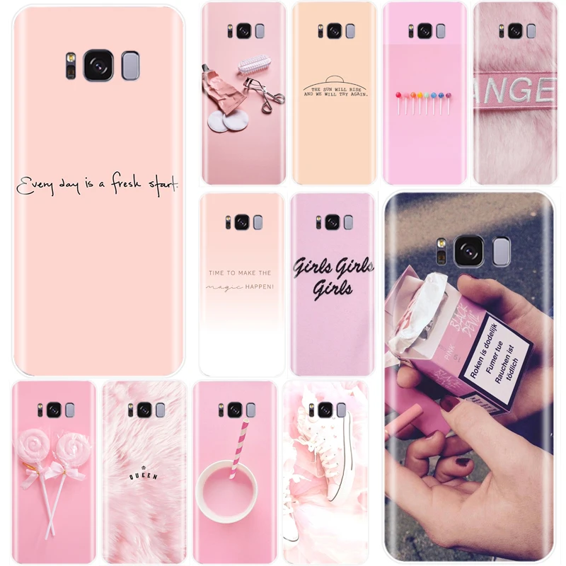 Розовый эстетичный чехол мягкий силиконовый из ТПУ для телефона Samsung Galaxy NOTE 8 9 S7EDGE